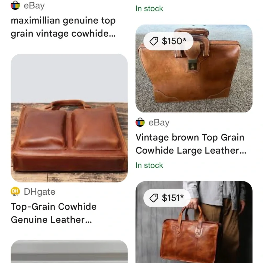 vintage Top Grain Cowhide leather briefcase